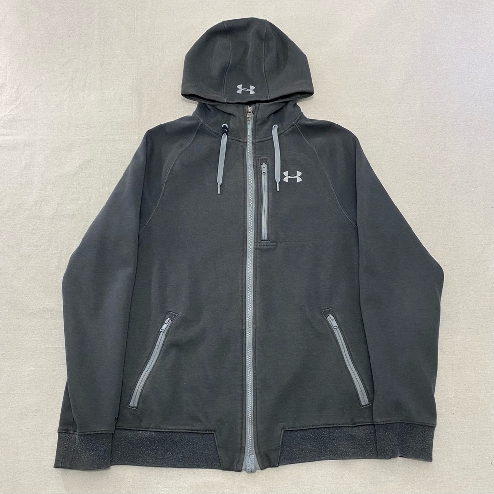 Under Armour Men's Size S CGI Leather Jacket Asphalt Heather Steel 1246888-006